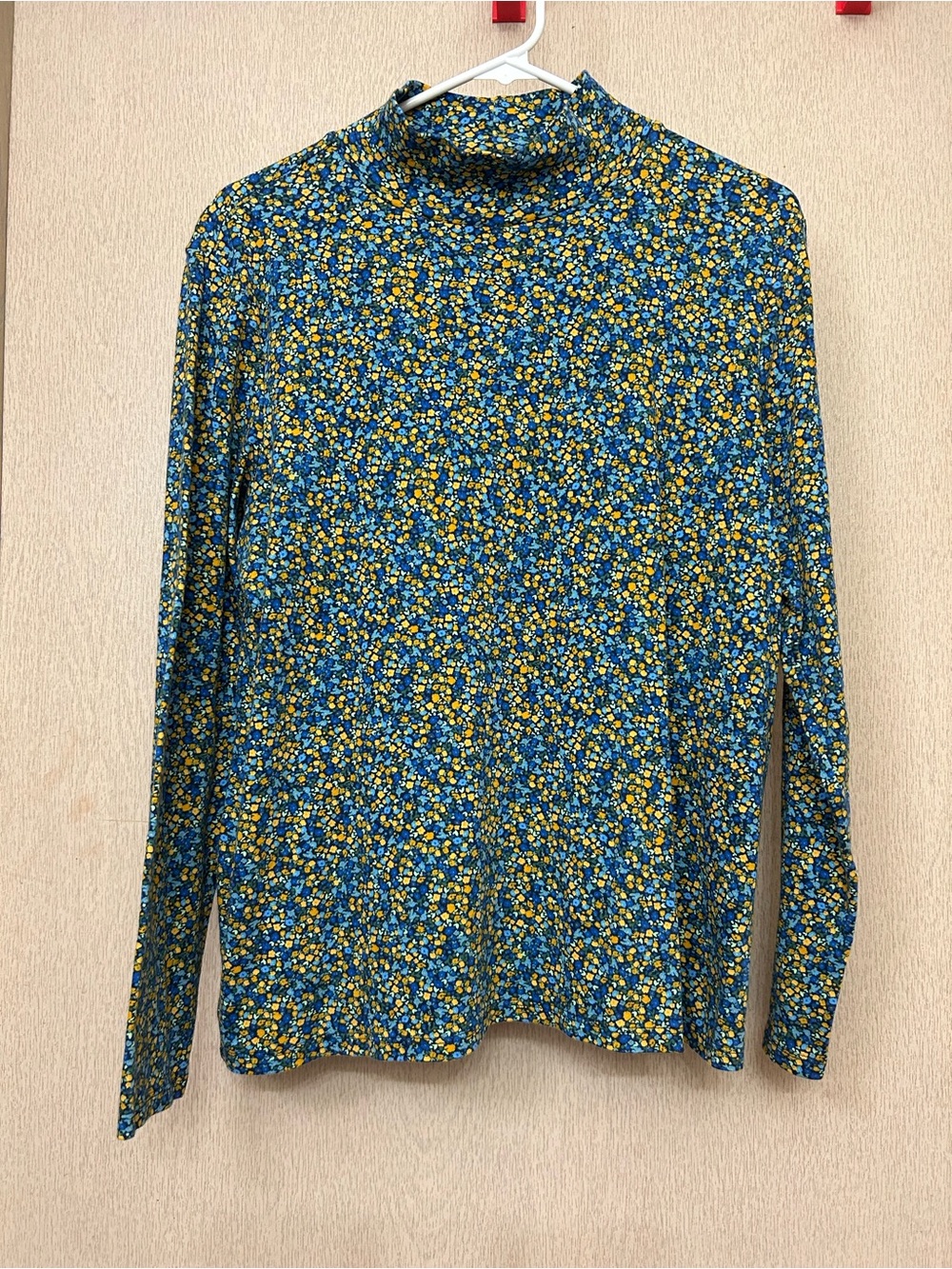 Floral Print Mock Neck Long Sleeve T Shirt - Croft & Barrow - Size XL